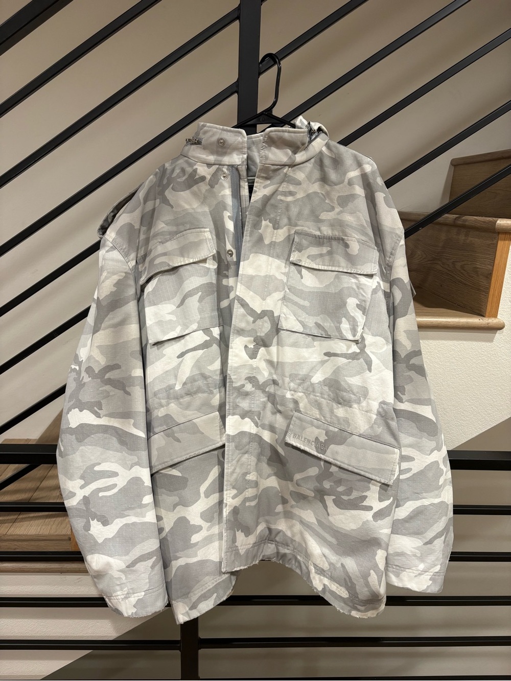 Balenciaga Men's Military Parka Jacket Size 3 / Large